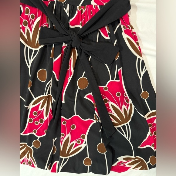 B Darlin Sweetheart Neck Floral Print Tie Waist Bubble Black Mini Dress Size 5/6 - Picture 6 of 8